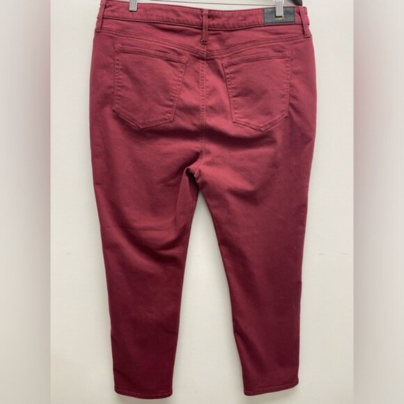 United Colors Of Benetton Burgundy High Rise Jeans Size 14 - Picture 3 of 6